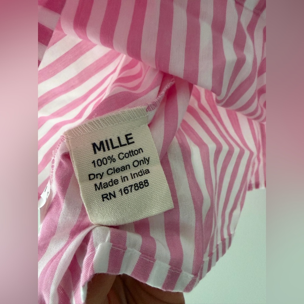 NEW Mille Chelsea Top in Bubblegum Stripe Pink White Tassel, XS - Picture 8 of 15